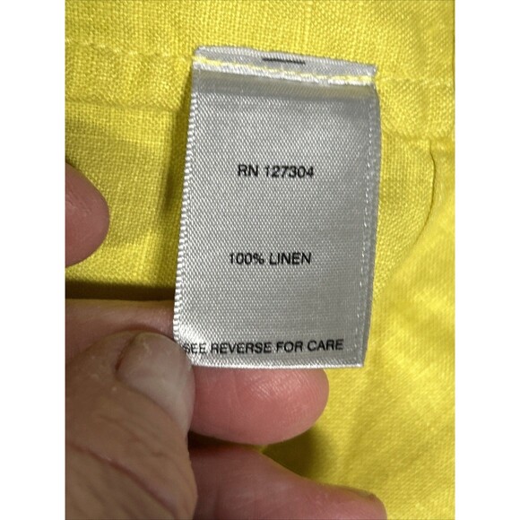 John Mark Women’s L Chartreuse 100% Linen Tunic - Picture 8 of 11
